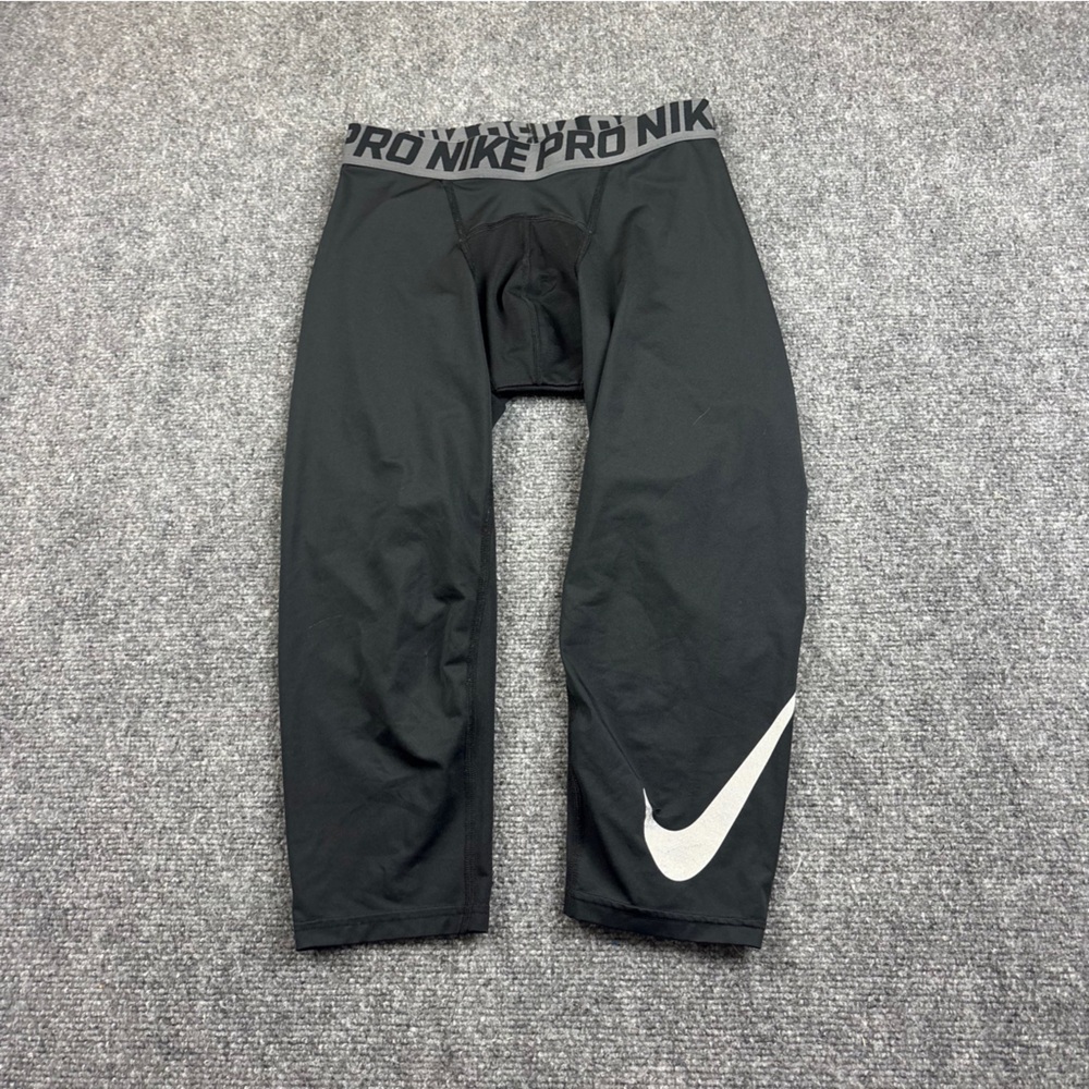 NIKE PRO Men’s Black Cropped Workout Leggings Size: Large